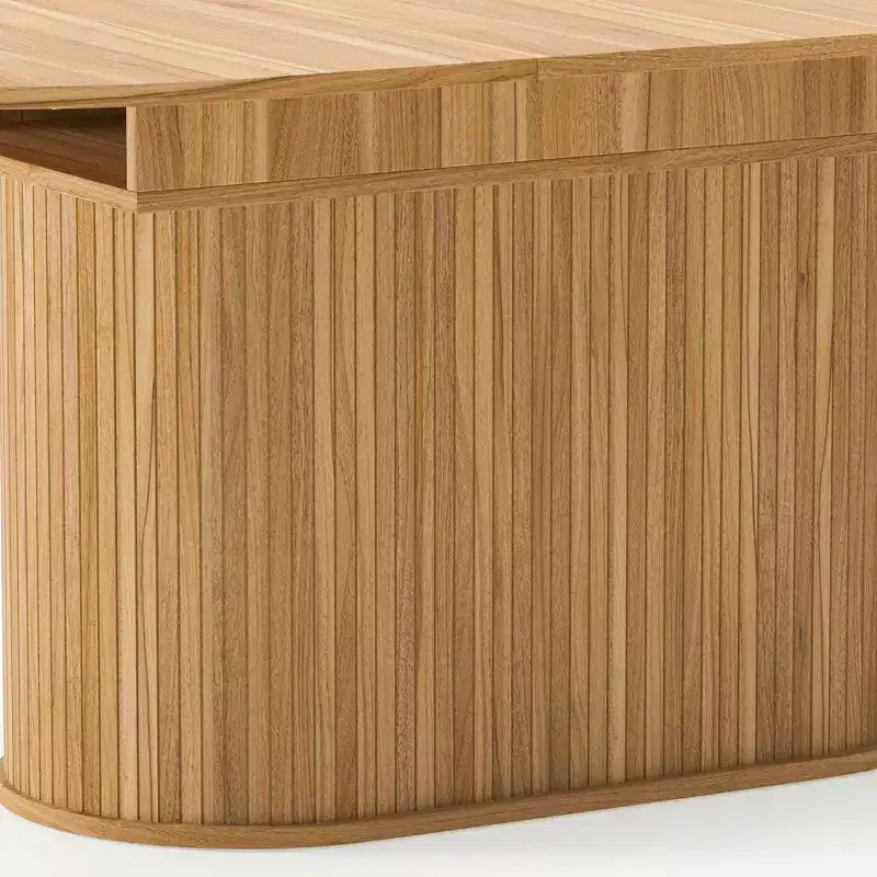 Aditi Modern 55.11 - 70.86 Extendable Dining Table with Striped Pedestal Base