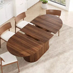 Table à manger extensible moderne avec piètement central rayé