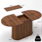 Table à manger extensible moderne avec piètement central rayé