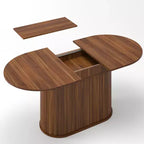 Table à manger extensible moderne avec piètement central rayé