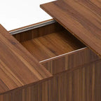 Table à manger extensible moderne avec piètement central rayé