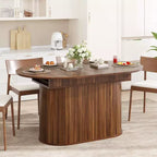 Table à manger extensible moderne avec piètement central rayé