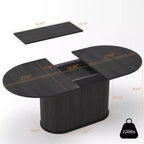 Table à manger extensible moderne avec piètement central rayé