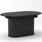 Table à manger extensible moderne avec piètement central rayé