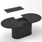 Table à manger extensible moderne avec piètement central rayé
