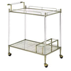 Meuble bar roulant Miroir antique/Laiton filaire