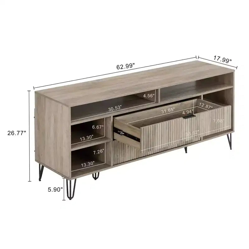 Manhattan Comfort 63" Dumbo TV Stand for TVs up to 60" Rustic Gray