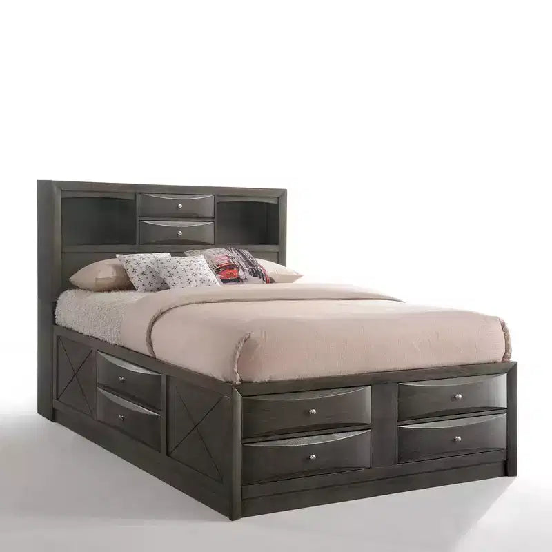 Acme Furniture 91" Queen Ireland Bed Gray Oak Finish