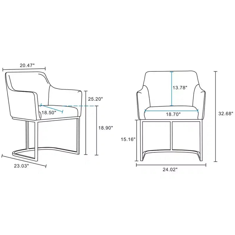 Serena Modern Leatherette Upholstered Dining Armchair - Manhattan Comfort