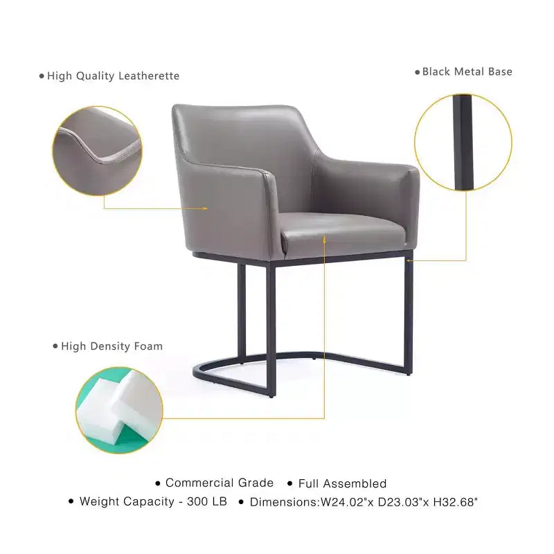 Serena Modern Leatherette Upholstered Dining Armchair - Manhattan Comfort
