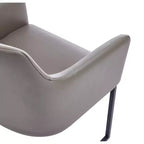 Chaise de salle à manger moderne capitonnée en similicuir avec accoudoirs