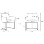 Chaise de salle à manger moderne capitonnée en similicuir avec accoudoirs