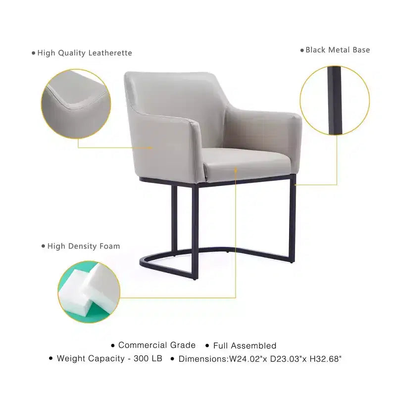 Serena Modern Leatherette Upholstered Dining Armchair - Manhattan Comfort