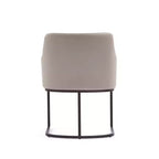Chaise de salle à manger moderne capitonnée en similicuir avec accoudoirs
