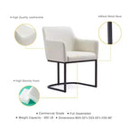 Chaise de salle à manger moderne capitonnée en similicuir avec accoudoirs