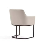 Chaise de salle à manger moderne capitonnée en similicuir avec accoudoirs