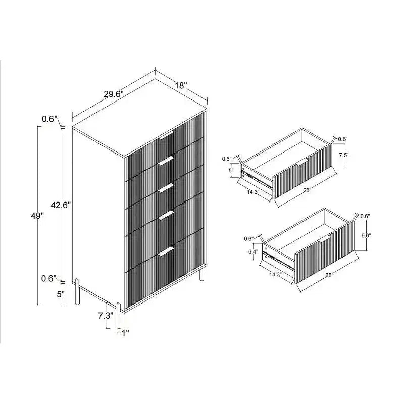 Festivo 5 Drawer Chest of Drawers