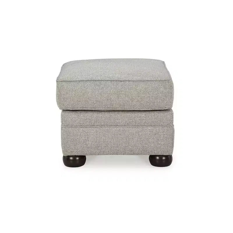 Signature Design by Ashley Gaelon Casual Firmly Cushioned Ottoman with Bun Legs, Gray & Brown