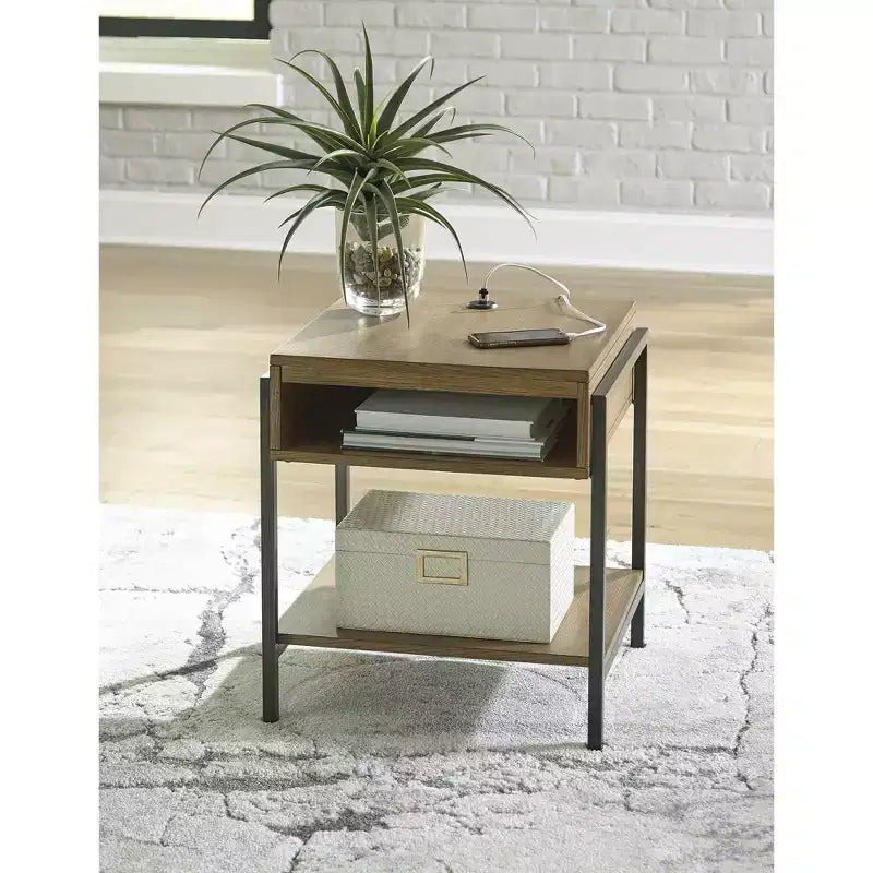 Signature Design by Ashley Contemporary Fridley End Table Brown/Black
