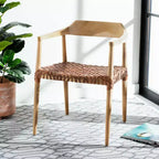 Fauteuil d'appoint en cuir tressé