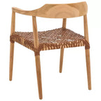 Fauteuil d'appoint en cuir tressé