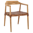 Fauteuil d'appoint en cuir tressé