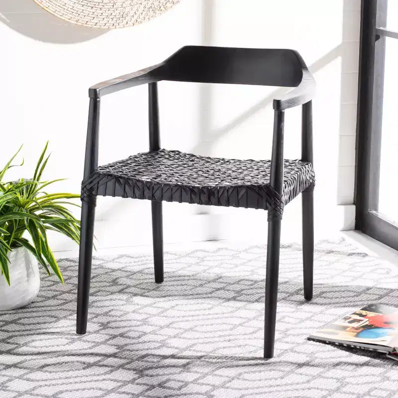 Munro Leather Woven Accent Chair - ACH1005 - Safavieh