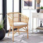 Fauteuil d'appoint en rotin avec coussin