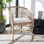Fauteuil d'appoint en rotin avec coussin