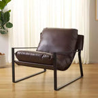 Fauteuil d'appoint Pillow Top Marron Foncé/Noir
