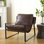 Fauteuil d'appoint Pillow Top Marron Foncé/Noir