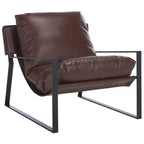 Fauteuil d'appoint Pillow Top Marron Foncé/Noir