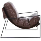 Fauteuil d'appoint Pillow Top Marron Foncé/Noir