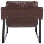 Fauteuil d'appoint Pillow Top Marron Foncé/Noir