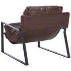 Fauteuil d'appoint Pillow Top Marron Foncé/Noir