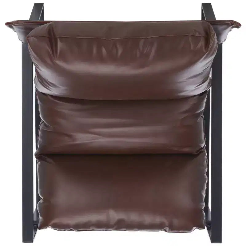 Popham Pillow Top Accent Chair - ACH4520 - Dark Brown/Black - Safavieh