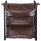 Fauteuil d'appoint Pillow Top Marron Foncé/Noir