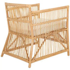 Fauteuil d'appoint avec coussin blanc/naturel