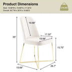 Chaises d'appoint modernes en velours doux avec pieds en métal – parfaites pour coiffeuse, salon, bureau, salle à manger