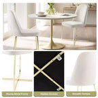 Chaises d'appoint modernes en velours doux avec pieds en métal – parfaites pour coiffeuse, salon, bureau, salle à manger