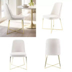 Chaises d'appoint modernes en velours doux avec pieds en métal – parfaites pour coiffeuse, salon, bureau, salle à manger