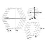 Étagères murales flottantes hexagonales en fil métallique, blanches