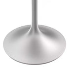 Table à manger carrée de 27 pouces - Plateau moderne en résine avec pied piédestal en chrome brossé Table d'appoint pour cuisine et intérieur contemporains