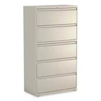 Alera Lateral File, 5 Legal/Letter/A4/A5-Size File Drawers, Putty, 36 x 18.63 x 67.63