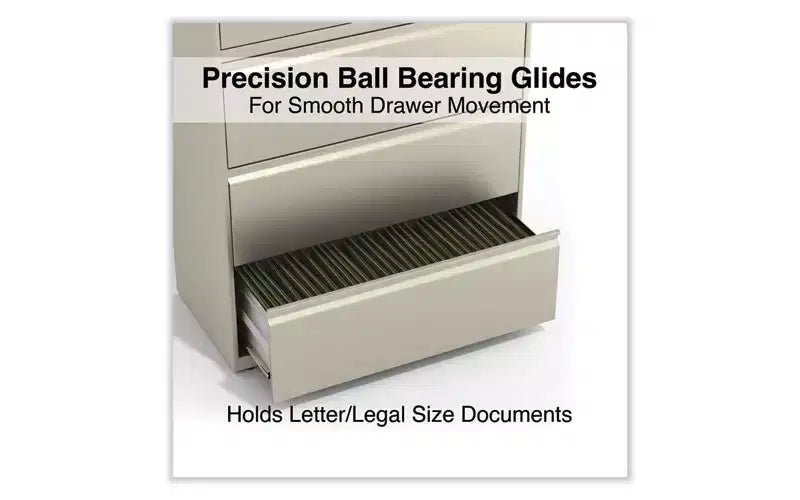 Alera Lateral File, 5 Legal/Letter/A4/A5-Size File Drawers, Putty, 36 x 18.63 x 67.63