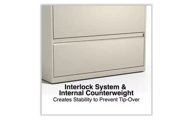 Alera Lateral File, 5 Legal/Letter/A4/A5-Size File Drawers, Putty, 36 x 18.63 x 67.63