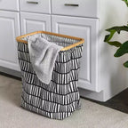 Panier rectangulaire à rebord en bambou