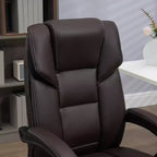 Fauteuil de bureau massant avec 6 points de vibration, fauteuil d'ordinateur inclinable en cuir PU chauffant lombaire avec hauteur réglable, repose-pieds