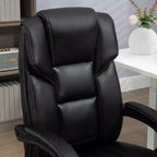 Fauteuil de bureau massant avec 6 points de vibration, fauteuil d'ordinateur inclinable en cuir PU chauffant lombaire avec hauteur réglable, repose-pieds