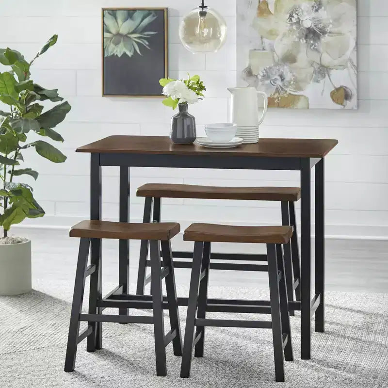 4Pc Galena Compact Solid Wood Counter Height Dining Set